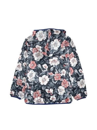 Rendering Flower Vintage Girls Fleece Jacket Girls Fall Jacket Boys Coats Zip Up Hoodie Children Sherpa Warm Outerwear 2-10T2