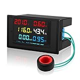 Pantalla LCD: El medidor de electricidad multifunción adopta una pantalla LCD digital en color y la fuente de color se muestra en la pantalla negra. El valor es claro y fácil de leer.