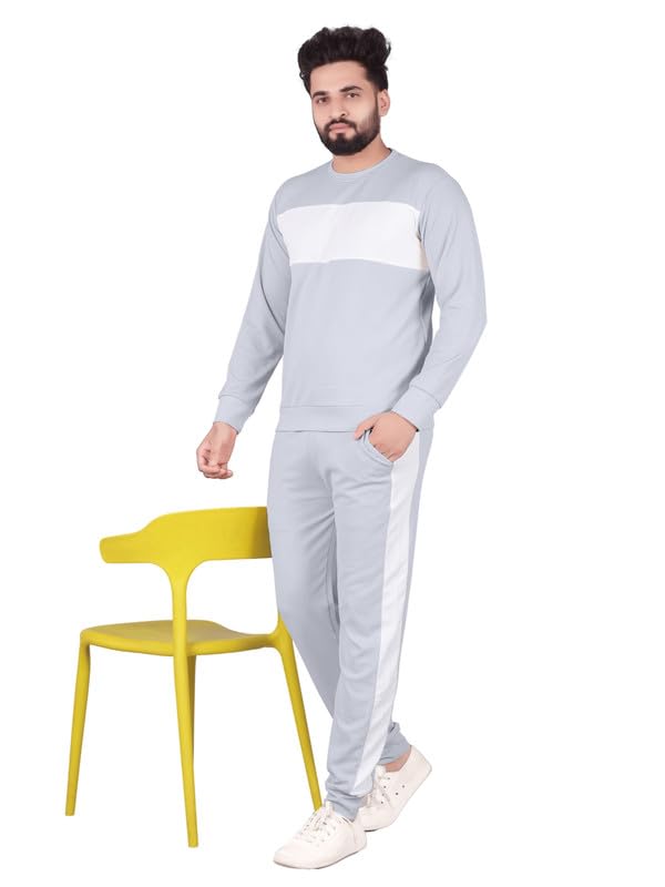 Cotton Lycra Blend Tracksuit | Track Suit Set For Men-image-43