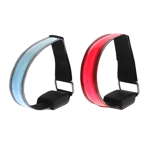 BESTonZON 2sets LED Signal Light Armband Safety Wristband for Night Running Cycling and Sports Activities Durable and Lightweight Luminous Bracelets for Outdoor Use 2pcs*2