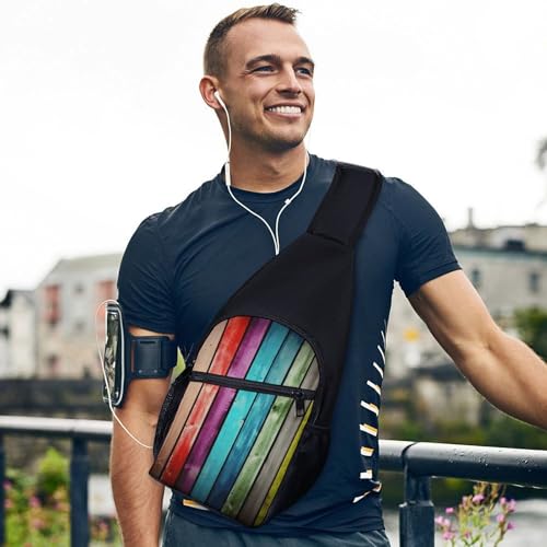 Bolso Sling para Hombre y Mujer Colorido con Tablas de Madera miniatura 6
