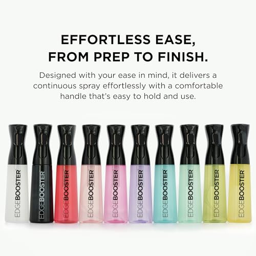 Style Factor Edge Booster Mist Spray Bottle for Hair (10.1oz/300ml) - Continuous Ultra Fine Mist Sprayer – For Hairstyling, Salons, Cleaning, Plants, Essential Oil & More - Hot Pink3