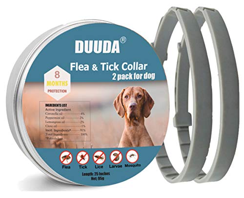 Duuda Dog Flea Tick Collar - 8 Months Continuous Flea Collar Dog Protection and Prevention - Waterproof & 100% Natural…