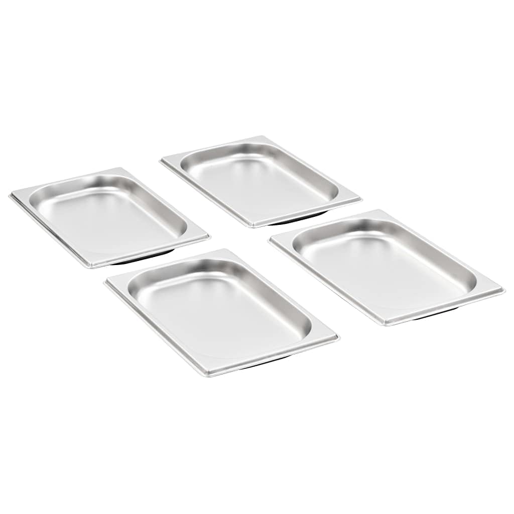 Genérico Bandejas Gastronorm 12 Unidades GN 1/4 20 mm Acero Inoxidable
