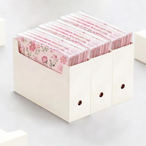 Image of Hukado 10-Pack 12x12 Scrapbook Paper Storage Bag with Color Tabs | Upgraded Wider Side Clear Vinyl Organizer with Handle, Portable Paper Organizer for Cardstock, Vinyl & Craft Supplies