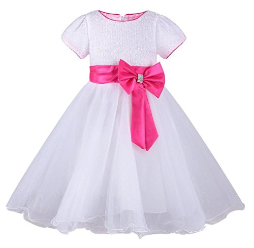 Robe de fête d'anniversaire à manches courtes blanche taille 32 pour petite fille