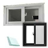 Finestra seminterrata in alluminio Egress 99,1 x 30,5 cm, isolamento acustico a doppia lastra per un'efficienza energetica e una sicurezza ottimali, ideale per sostituire scantinati scuri