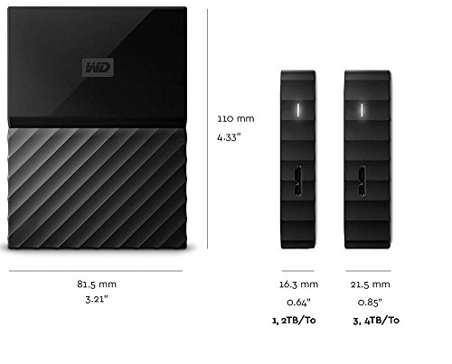 Western Digital My Passport Hard Disk Esterno Portatile, USB 3.0, Software di Backup Automatico, per PC, per Xbox One e PlayStation 4, 2 TB, Giallo