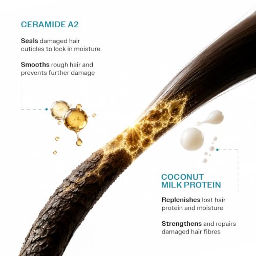 Bare Anatomy Damage Repair Hair Mask | 3x Strengthening Powered By Ceramide A2 & Coconut Milk Protein | Smoothening Hair | Hair Mask For Dry & Frizzy Hair | Sulphate & Paraben Free | Women & Men,250g - Image 5