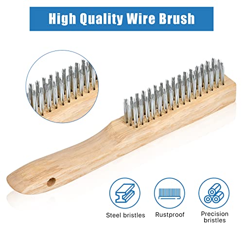 6Pcs Welding Accessories, Chipping Hammer 10.55 In, Pliers 8.07 In, Wire Brush 9.84 In, Metal Sheet Gauges and Welding Gloves, Essential Welder Cleaning Set for Slag Removal & Maintenance