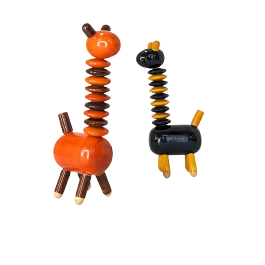 CRAFT DEALS Playful Channapatna Giraffe: Hand-Painted Wooden Animal