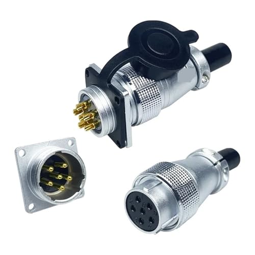 Conector aviación M24 PLS24 con enchufe macho y hembra metálico de 12 pines