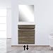 STARBATH PLUS Conjunto Mueble de Baño Suspendido MDF Lavabo Resina Espejo (Marron...