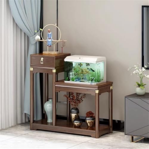 Support pour bonsaï de table chinois en bambou avec tiroir - 7
