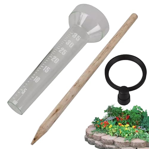 Genérico Lluvia Pan para monitorear los Niveles de precipitación - Escala de Lectura fácil para la Lluvia al Aire Libre, Lluvias de DIY jardín Artesanal Transparente