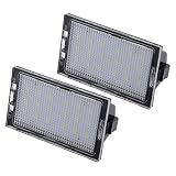 A ABSOPRO Car 6500K White LED License Plate Light Assembly XFC500040 3528SMD for Land Rover Discovery III IV L319 2004-2018 ABS Clear Black (Set of 2)