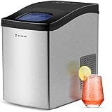 SYCEES Portable Nugget Ice Maker Countertop, 33lbs/24h, 5lbs Ice Storage, Sonic Ice Ready in 10 Mins