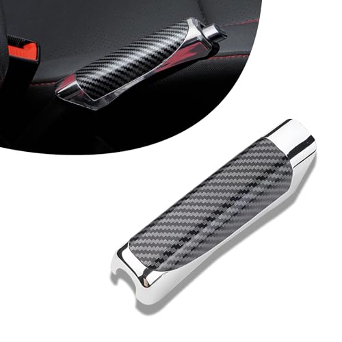 Arwrilt Car Handbrake Cover, ABS Parking Brake Lever Cover, Handbrake Decorative Cover, Handbrake Accessories, Universal for Most Cars (Carbon Fiber Pattern)