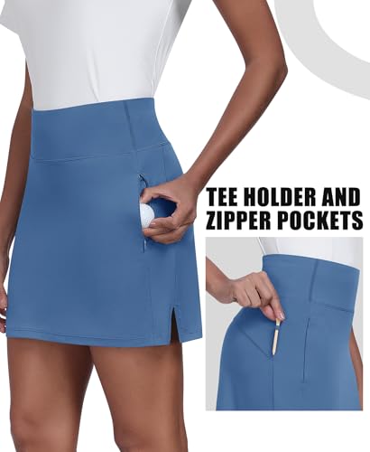 JoyGirl 16" Women Golf Skirts with Shorts Zipper Pockets Tennis Skirt High Waisted Athletic Skorts Skirts3