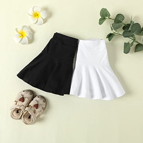 Dieray Toddler Baby Girl Shorts Skirts 18-24 Months 2 Pack Flared Plain Pleated Skater Skirt Sport Skort #TOP4