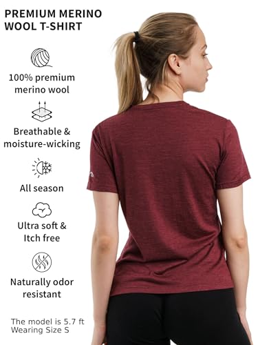 Merino Wool Base Layer Tee and Hiking Socks for Women