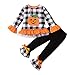BIBOKAOKE Set di vestiti per bambini e bambine, a maniche lunghe, per Halloween, cartoon zucca e pantaloni lunghi, set di abbigliamento per Halloween