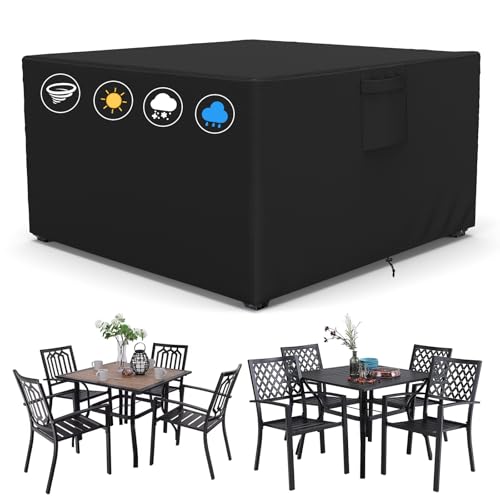 AKEfit Patio Furniture Covers,500D Heavy Duty Waterproof for Outdoor Square