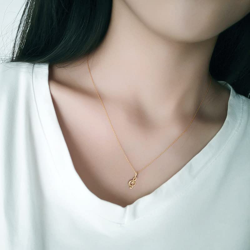 Classic Music Note Pendant Necklace Simple Lovely Clavicle Necklace for Women Music Lover Musican Gifts with Meaning Card2