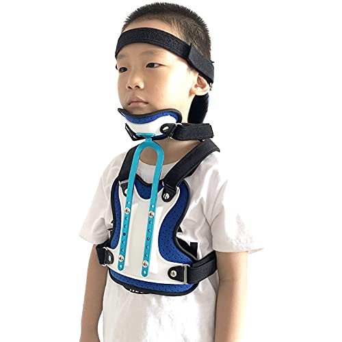 HDGRNCC Orthèse Thoracique De La Tête Et du Cou pour Enfants Collier Cervical Appareil De Rééducation pour Chirurgie Cervicale, Appareil De Rééducation pour Le Cou À Traction en U Réglable
