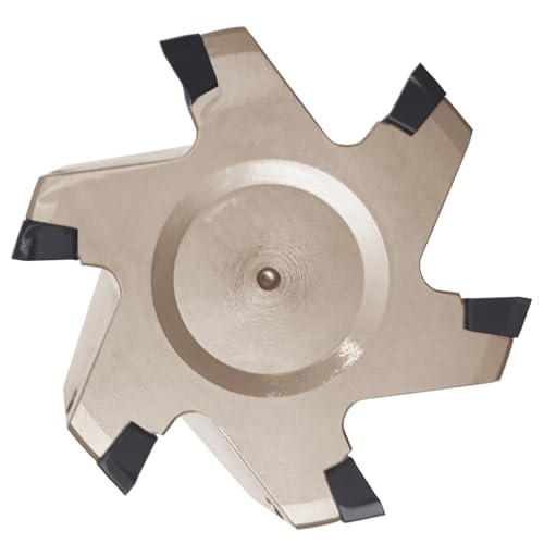 Image of R8 Shank Indexable End Mill 3 inch Diameter 90 Degree High Speed Milling Cutter with 6 Apkt1604 Carbide Inserts (6-1 /4 inch Overall Length)
