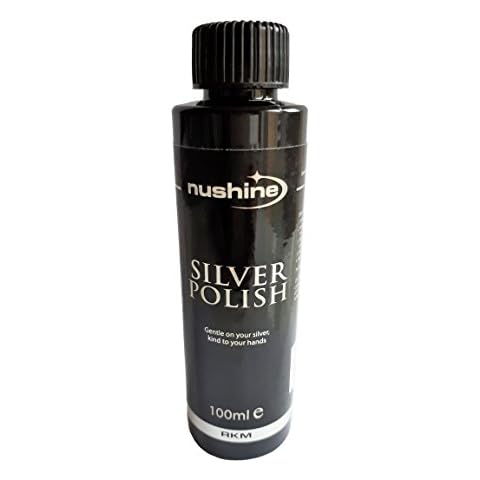 Nushine Silver Polish 100ml - eco-Friendly Formula removes Heavy Tarnish Cover