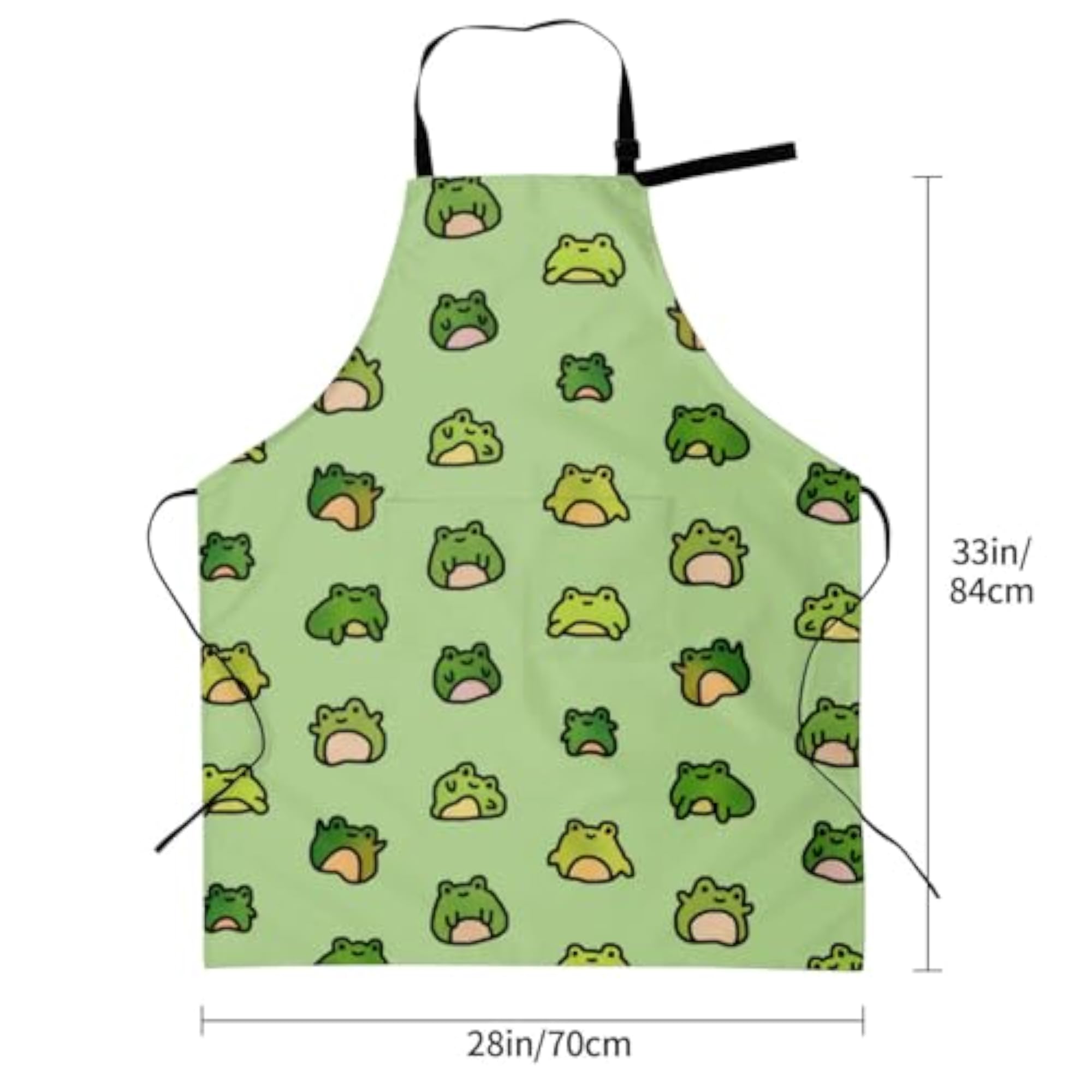 Cute Funny Frog Apron for Cooking, Adjustable Neck Strap