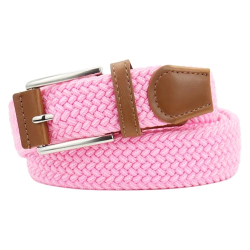 Image of Mixed Color Woven Stretch Braided Belts for Men and Women | Multicolored, Breathable, Casual, Golf, Elastic Woven, Unisex, for Pants Jeans, No Hole, Zinc Alloy Buckle