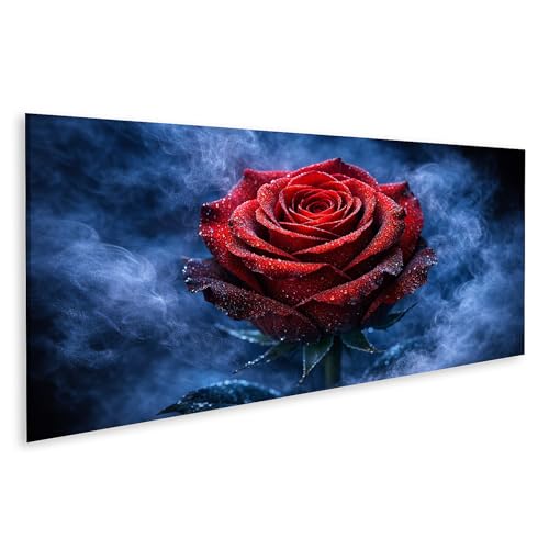 Tableau sur toile rose rouge panorama islandburner pour decoration murale