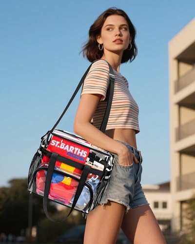 Lyingflat Clear Bag for Stadium Events 12x12x6 Clear Tote Bag with Large Front Pocket Removable Strap for Work Sports Concert3