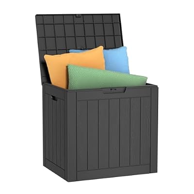 MAIUSCOLI 36 Gallon Outdoor Deck Box, Lockable Waterproof Outdoor Storage Boxes For Garden Tools,Indoor Cushions,Accessories Outside Storage Resin Weatherproof Container(Black)