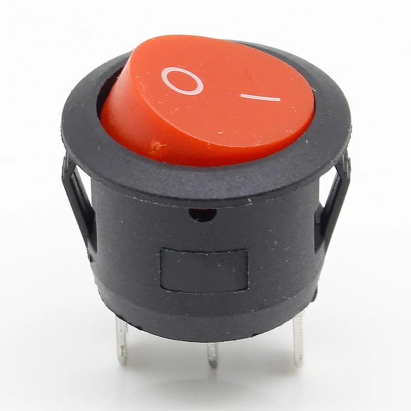 10Pcs 20mm Diameter Small Round Boat Rocker Switches Black Round Black White Red 3 Pin ON-Off Rocker Switch