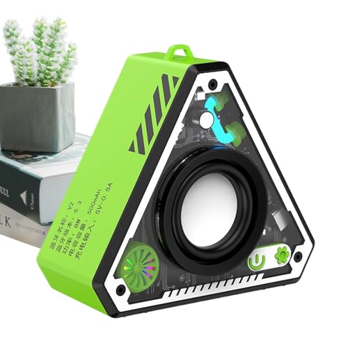 Altavoz Pequeño Portátil,Subwoofer Inalámbrico Portátil - Equipo de Sonido Estéreo con Grave Amplificado Recargable para Viajes, Ducha y Gimnasio