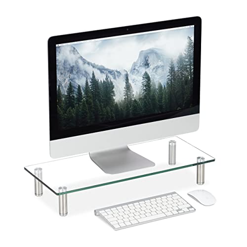 Relaxdays Bildschirmständer Glas, TV Aufsatz, Notebookständer...
