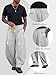 PLEPAN Men's Baggy Sweatpants Unisex Wide Leg Barrel Sweat Pants for Women Unisex Y2K Fashion Lantern Pants with Pockets Light Gray L