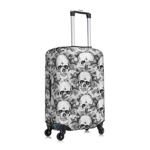 Skull Skeleton Print Luggage Suitcase Cover Protector Luggage Washable Covers With Concealed Zipper3