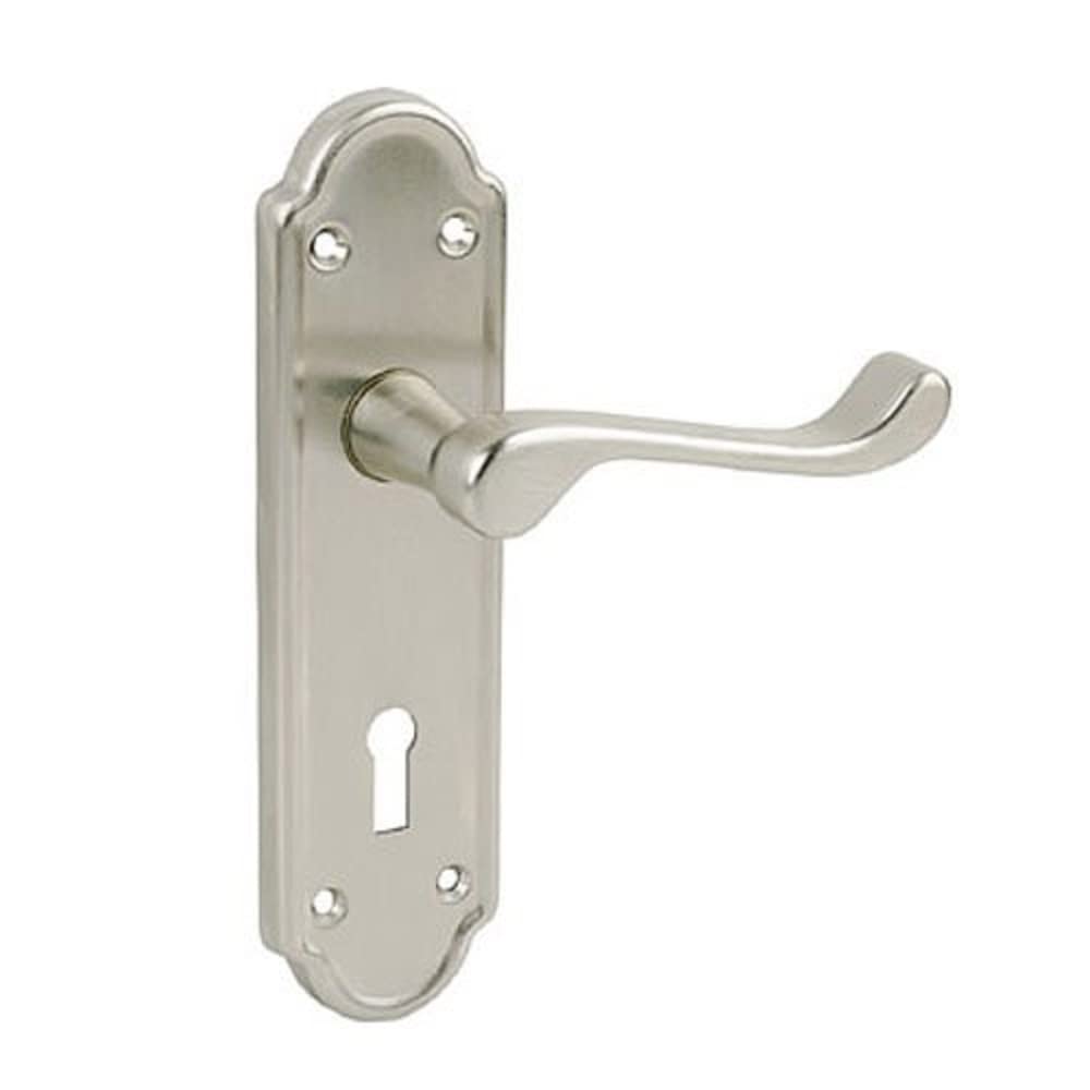 Merriway BH01702 Ashworth Lock Handle Satin Nickel 170mm -1 Pcs, 170 mm