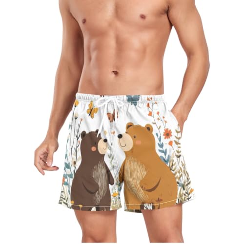 Bañador de oso marrón ideal para tardes de playa y piscina de verano