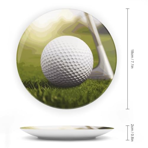 Plato decorativo de cerámica Golf Ball 7 pulgadas miniatura 2
