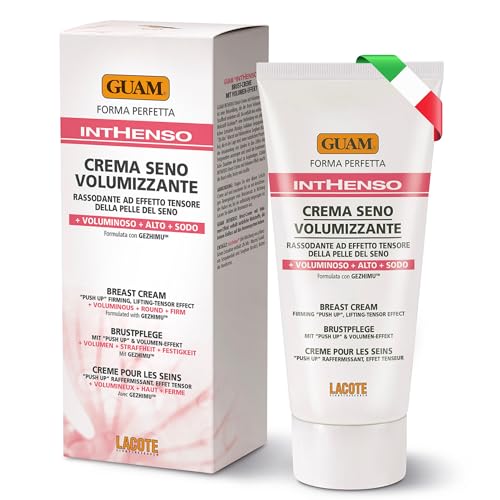 GUAM INTHENSO Crème Volumisante Buste - 150ml Push-Up Naturel & Effet Tenseur - Algues Marines & Extraits Végétaux - Lisse La Peau, Raffermit & Améliore...