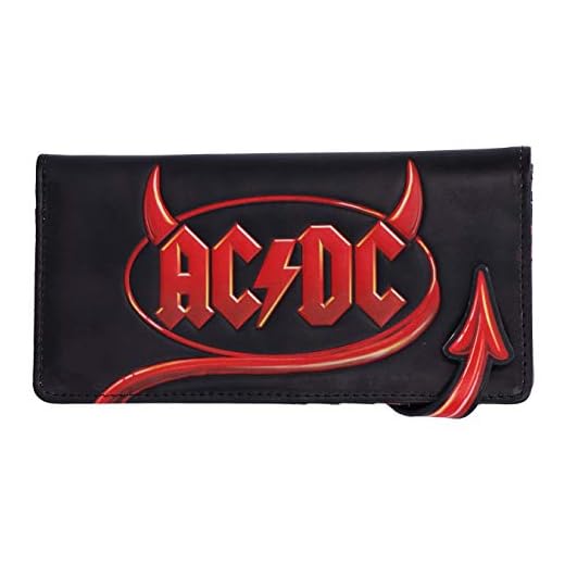 Nemesis Now Cartera con Logotipo Oficial de AC/DC en Relieve, Poliuretano, Negro, 18,5 cm
