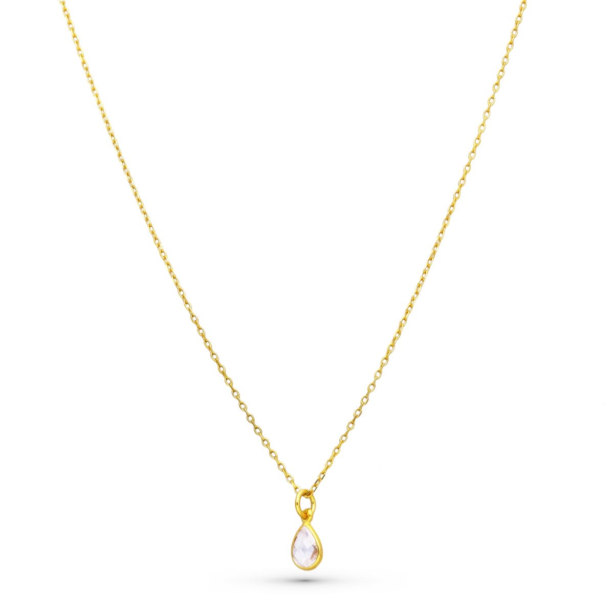 GLORIA JOYAS Collar Gargantilla Circonita en Plata de Ley 925 y acabado en Oro de 18 quilates con Chapado de 2 micras