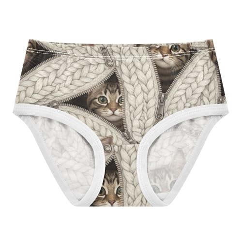Pattern Toddler Girls Underwear 2t Cotton Little Girl Panties Tabby Cat Cute Beige Kids Undies Briefs