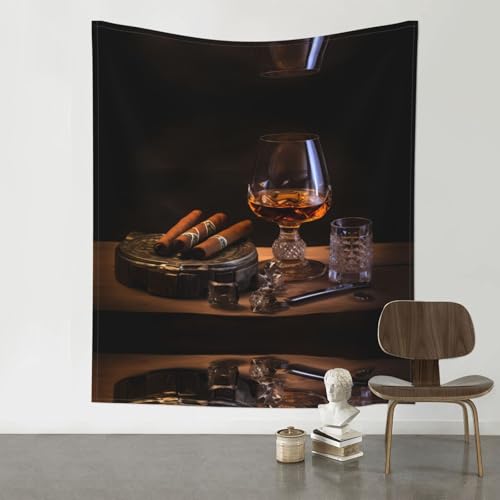 Tapisserie whisky et cigare pour ambiance bar de salon BROLEO