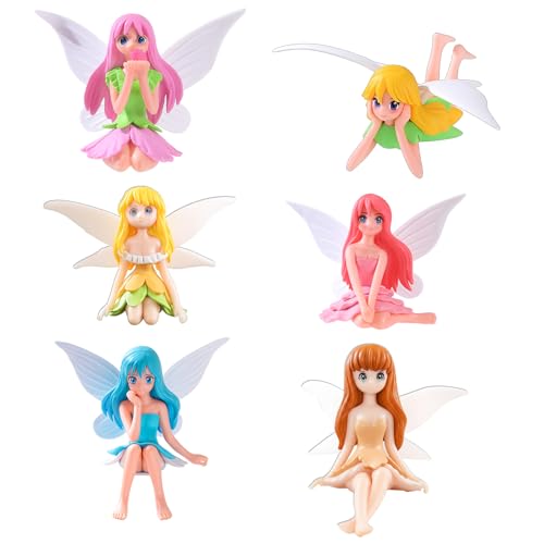 Elfen Figuren Garten Deko 6 Pack - Miniatur Feengarten Zubehör, Feen...
